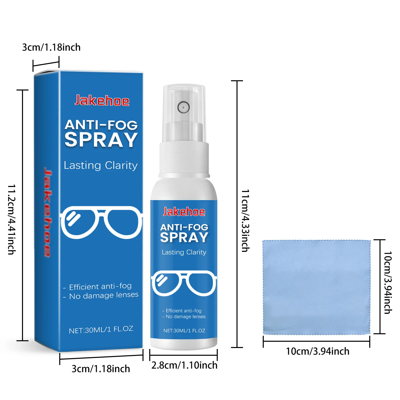 Eyeglass Lens Cleaner Spray Scratch Removal Portable Eyeglass Cleaning Accessories Fog Free Cleaning Spray for All Lenses