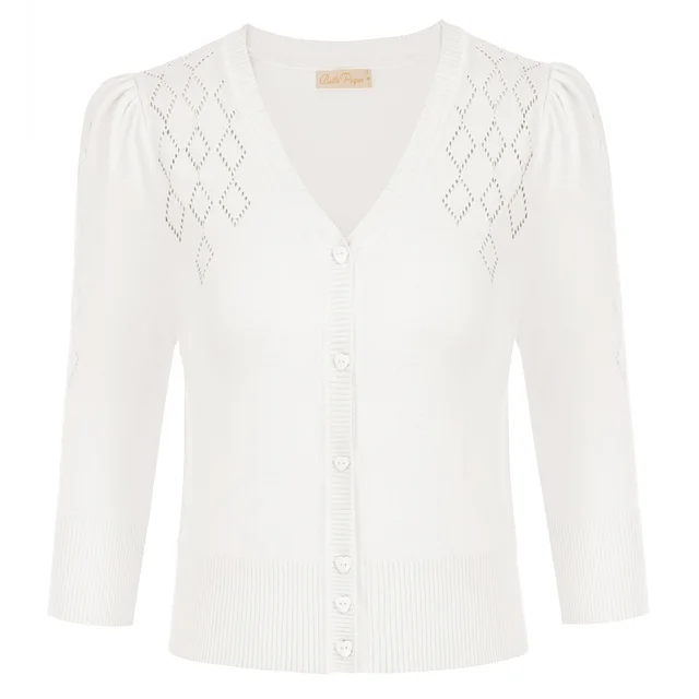 Cardigan Donna 3/4 Manica - In Viscosa, Scollo A V, Bottoni, Leggero E Elastico - Foto 7