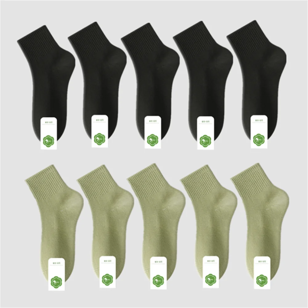 10 пар жіночих шкарпеток зі 100% бавовни Весна-літо Повсякденні короткі шкарпетки Дезодорація Зручні однотонні спортивні шкарпетки Швидка надішліть