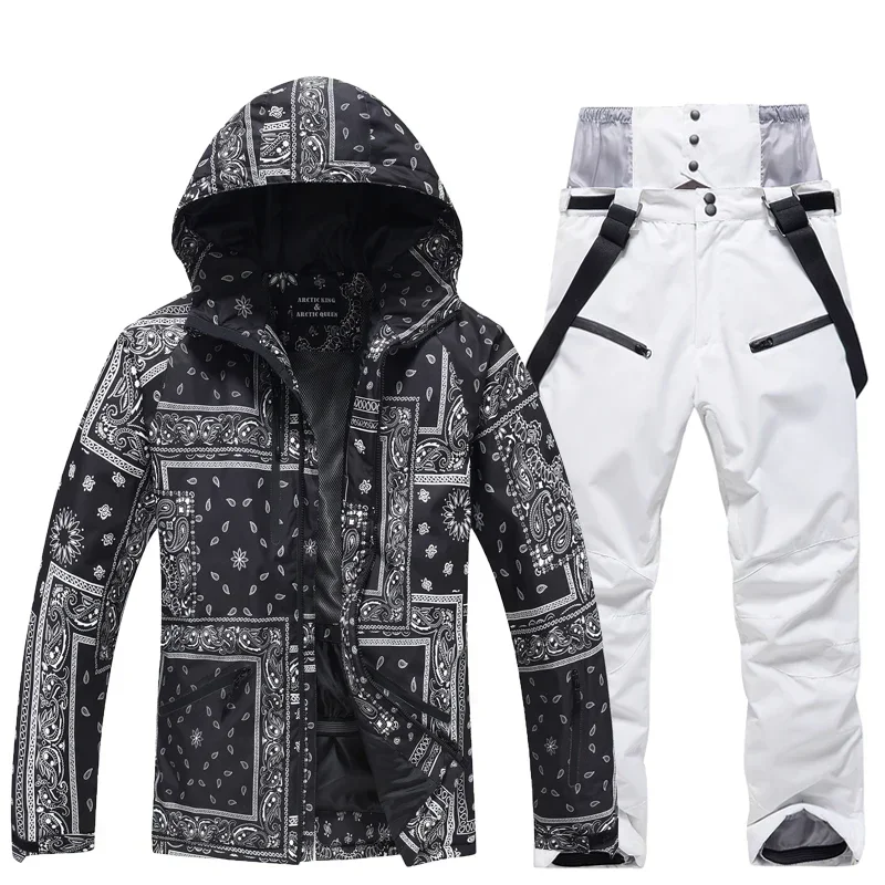Winter Ski Suit Set -30℃ Cold Snowboard Wear Men/Women Double Board Skiing Ski Suit Waterproof Outdoor Sport Skiing Jacket/Pant 6