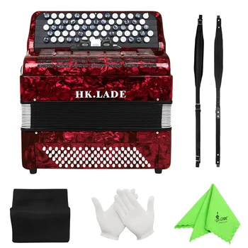 HK·LADE AH-120 69 Keys 96 Bass Bayan Accordion Professional Keyboard Instrument For Performance/Teaching With Parts & Accessory