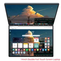 Intel N100 CPU Dual Screen Laptop 14"+14 " 2K Touch Screen Notebook 32GB 360 Degree Flip Metal Case 2 in 1 Laptop Computer 2