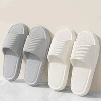 Fashion Thick Platform Slippers Beach Shoes Soft Sole Couple Non-slip Flip Flops Slide Sandals Simplicity Unisex House Shoes 1