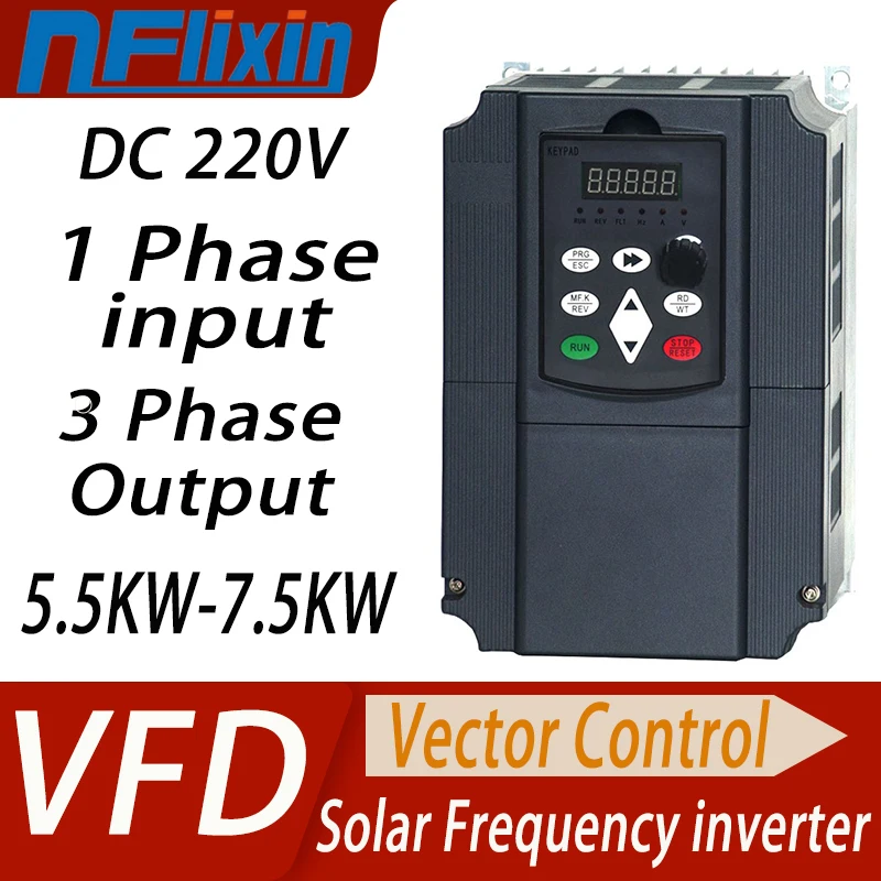 พลังงานแสงอาทิตย์ NFlixin600D Series อินพุต DC 0.75-2.2KW SINGLE PHASE 220V อินเวอร์เตอร์ปั๊มน้ําเฉพาะอินเวอร์เตอร์ VFD อินเวอร์เตอร์ 1
