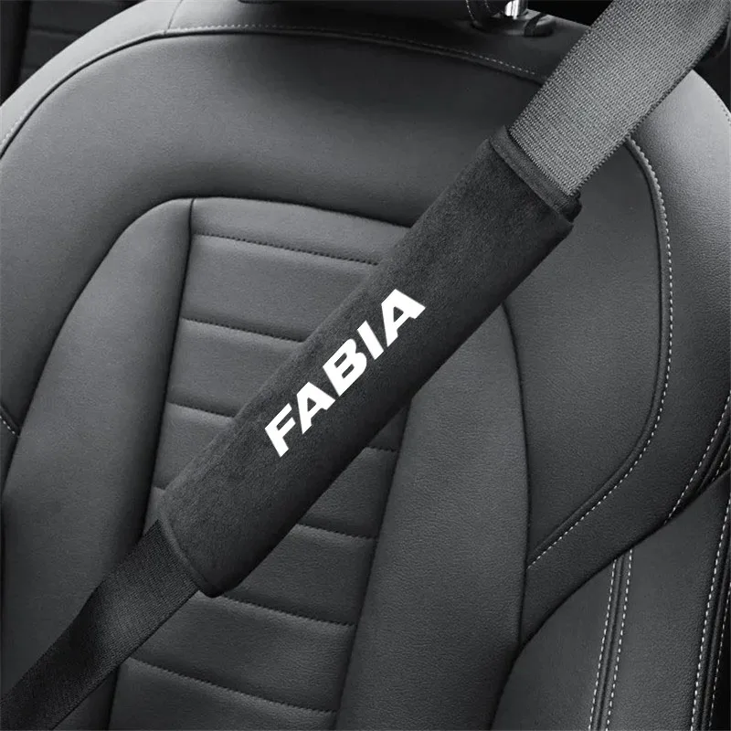 2Pcs Auto Car Safety Belt Cover shoulder pad Case Seat Belt Shoulder Strap Pad for SKODA FABIA Car Interior Accessories