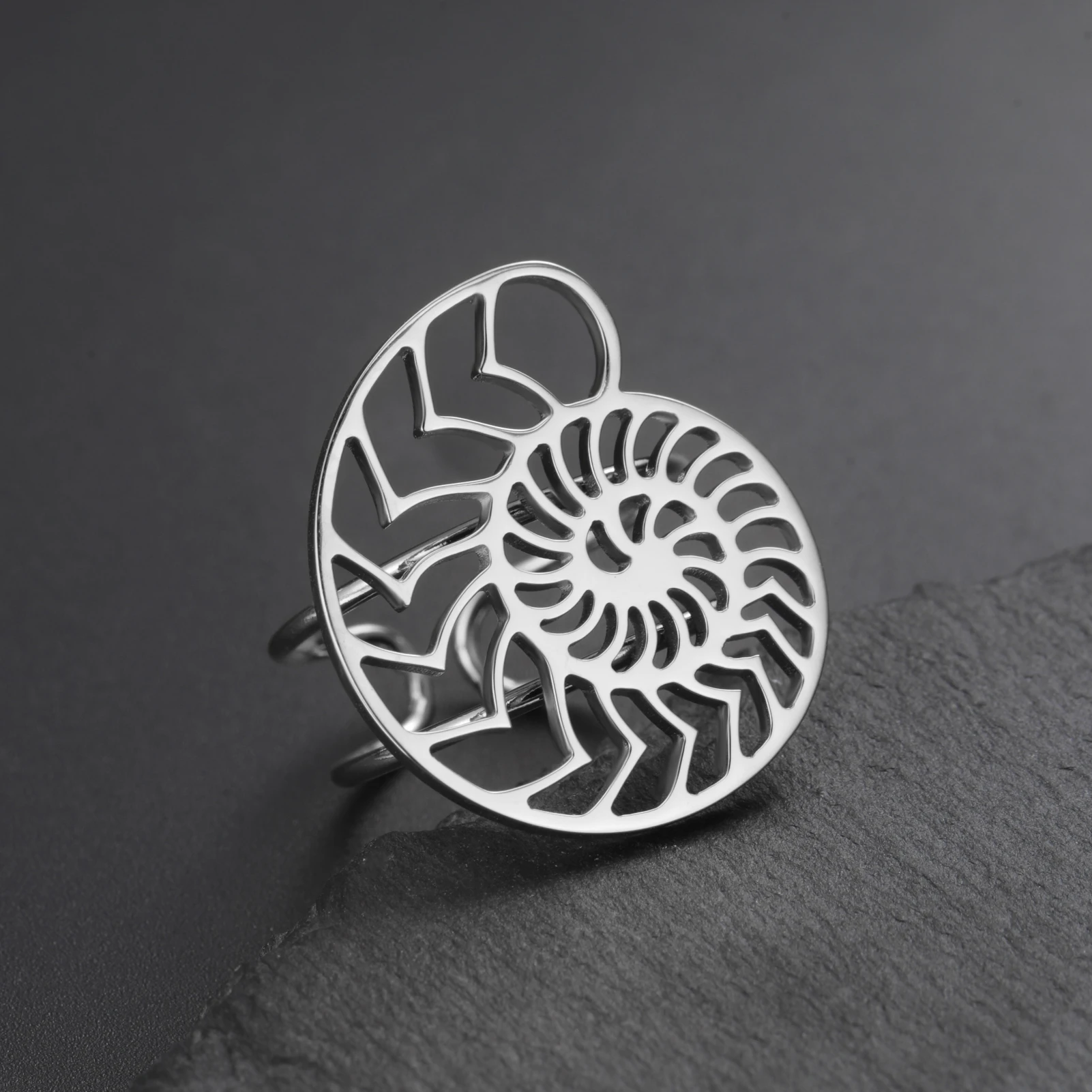 COOLTIME Mode Spirale Ring Edelstahl Gold Farbe Nautilus Offenen Ring für Frauen Schmuck Geburtstag Geschenk Neue