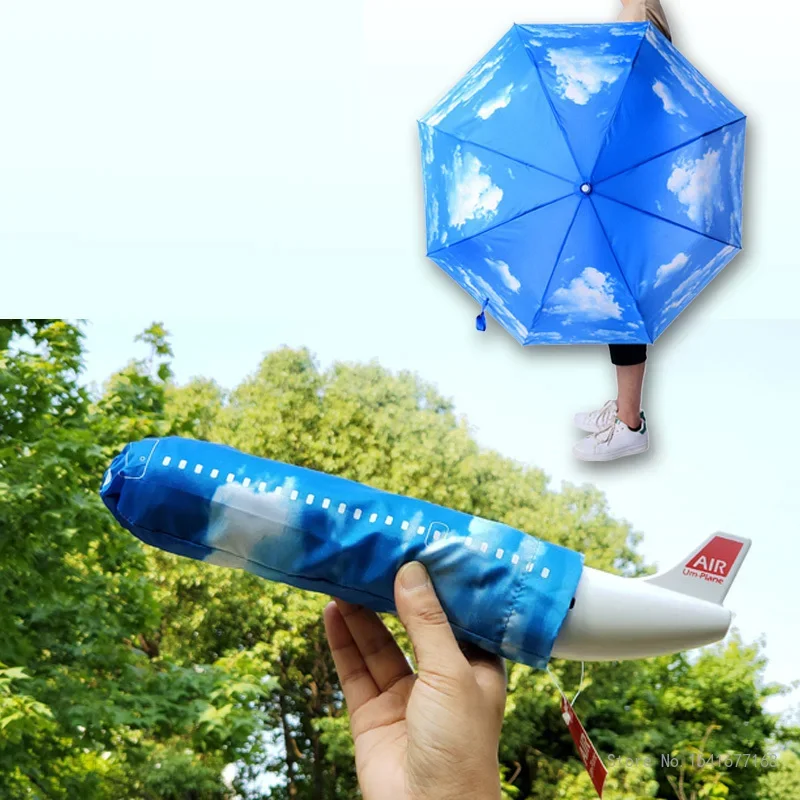 Japanese Anti-Ultraviolet Folding Umbrella, Purple Vegetable Umbrella, Fruit, Airplane Shape, Manual, Creative, 1Pc
