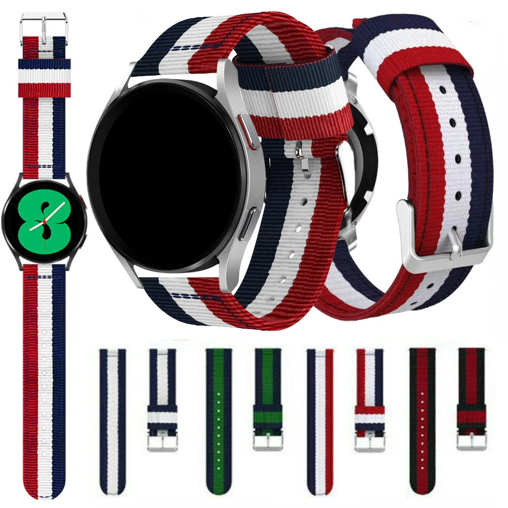 

20mm 22mm Nylon Strap for Samsung Galaxy Watch 3/4/Classic/5/Pro/Active 2 Bracelet Huawei Watch 3/GT 2 Pro/Amazfit GTR/GTS Band