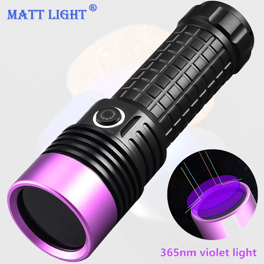 

365nm UV Flashlight Powerful Black Mirror Purple Lamp 60W Rechargeable Light Detection Torch USB Lantern Ultraviolet Flashlights