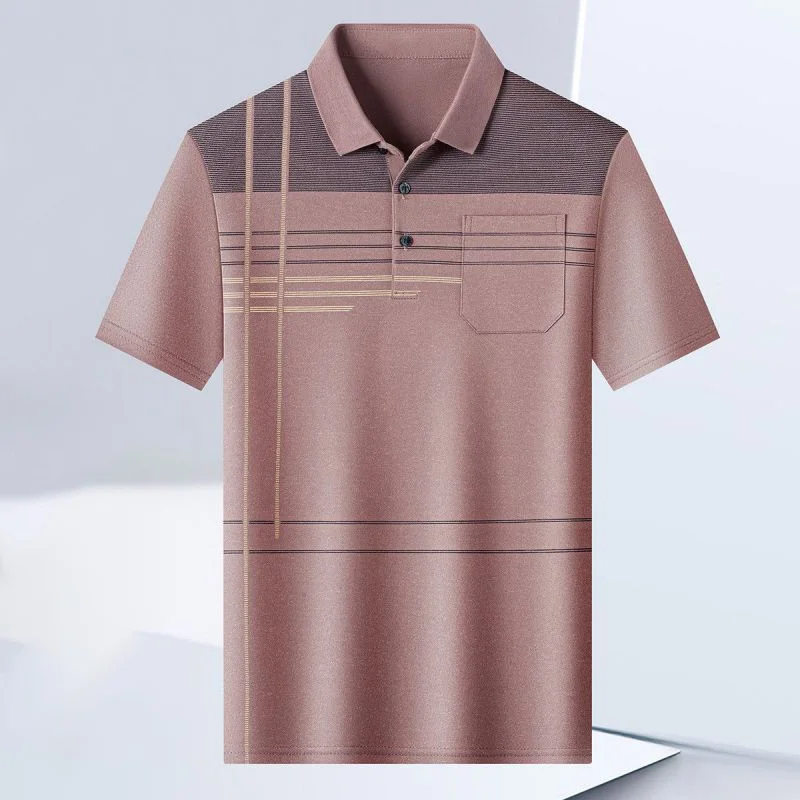 

Fashion Lapel Button All-match Gradien T-Shirt Men Clothing 2023 Summer New Loose Casual Pullovers Short Sleeve Korean Tee Shirt