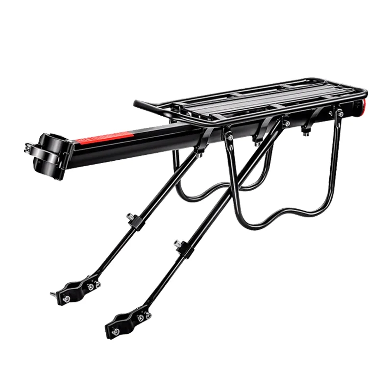 Quick Release Aluminum Alloy Bike Rear Rack Universal Bicycle Cargo Carrier for Commuting Touring Comfort Seat Cushion