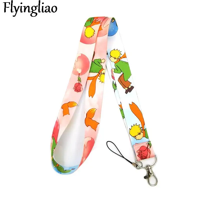 Little Prince Light blue Keys lanyard Car KeyChain ID Card Pass Gym Mobile Phone Badge Kids Key Ring Holder Jewelry Decorations