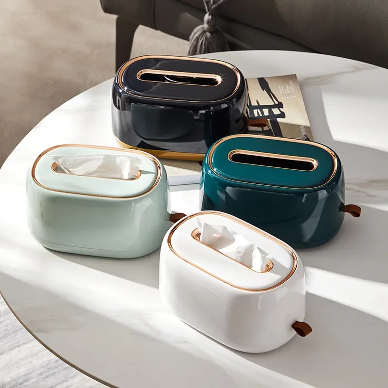 Portafazzoletti In Pelle PU | Quadrato | Con Coperchio Magnetico | Nero - Foto 9