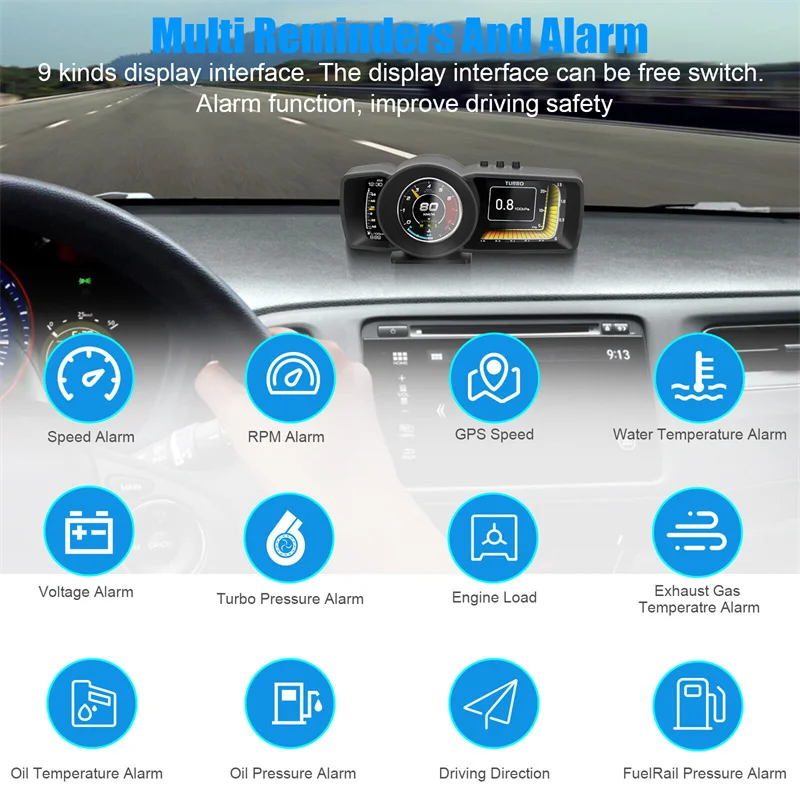 ڵ HUD ٱ ú  ÷, OBD + GPS Ʈ ӵ, ڵ  溸 ý, ͺ νƮ. A600