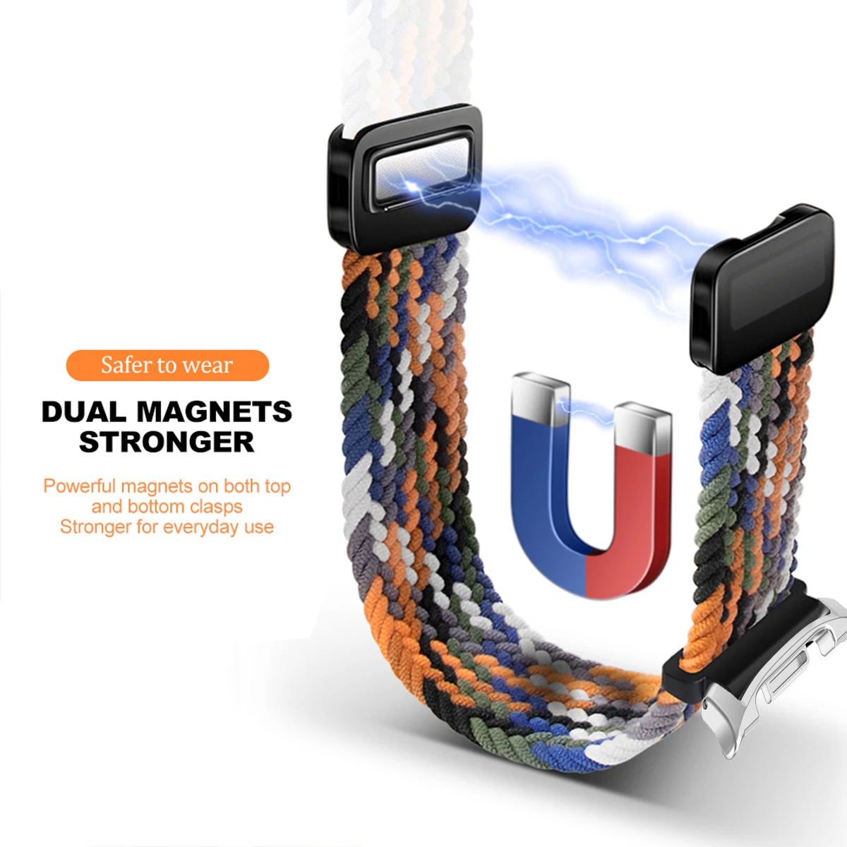 Magnetic Adjustable Nylon Watch Strap Bracelet