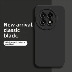 Enhanced Square Liquid Silicone Soft Phone Case - Durable Protective Cover for OnePlus Ace 2 Pro (Black)