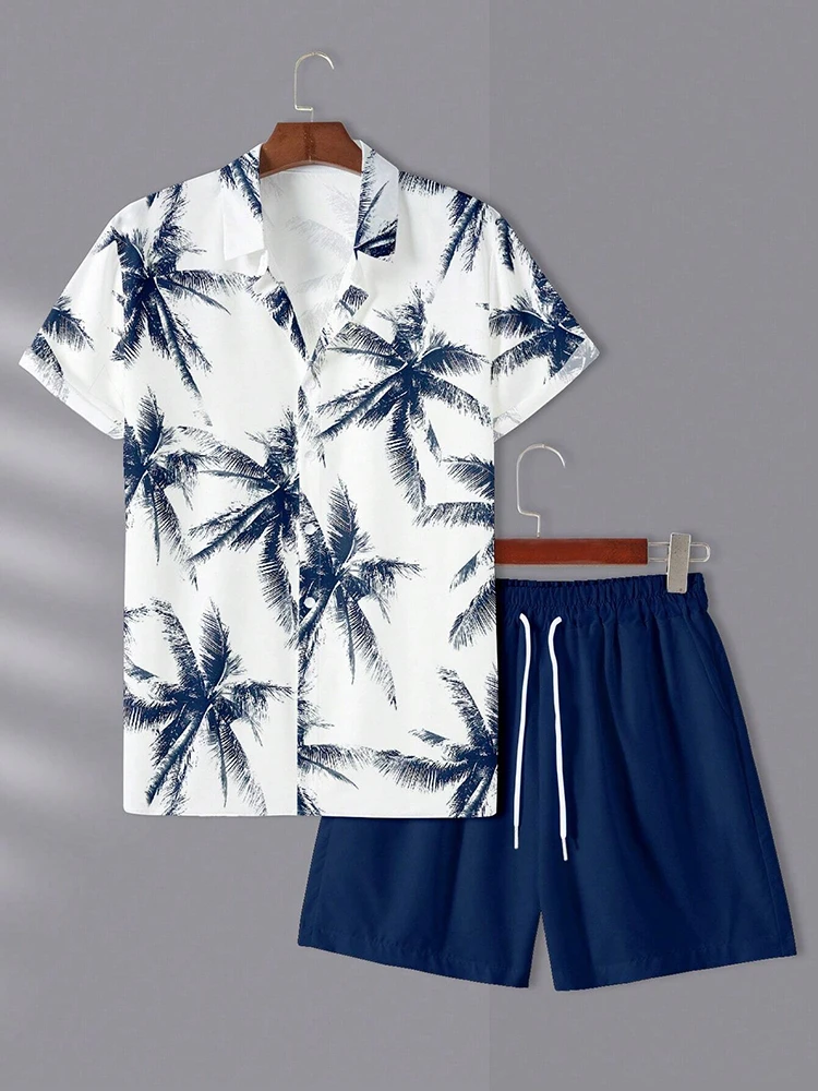 3D Printed Men's Short-sleeved Shirt And Beach Shorts Set Summer Street Fashion Men's Casual Shirt Outdoor Everyday Men's Shorts 6