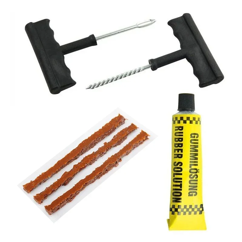 Tire Repair Kit Tire Repair Tools Kit Car Motorcycle Bike Tyre Puncture Repairing Tool Tubeless Tires Repair Rubber Strips Plug Tools