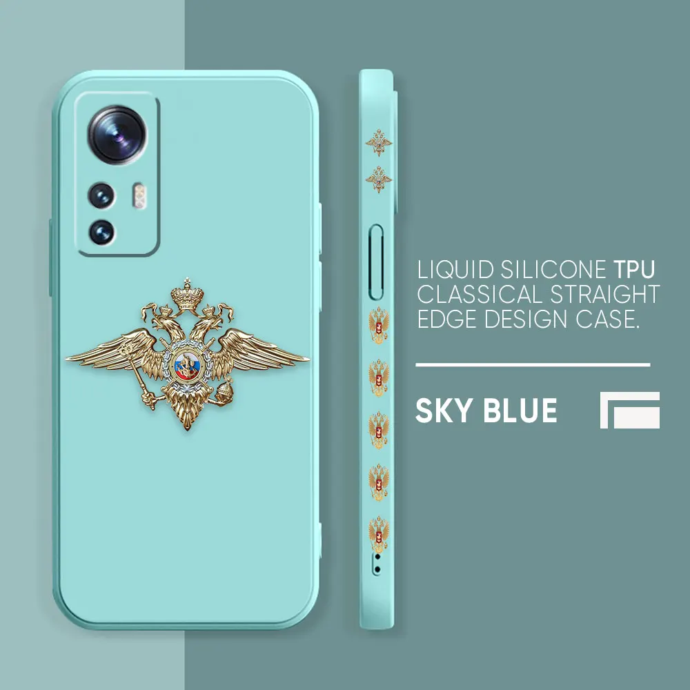 thumbnail image 1 of Funda para Xiaomi 13 12 12S 11 11T 10 10S 9 9SE 8 8SE Pro Ultra Lite, funda de silicona líquida Simple, emblema de la Federación Rusa, 1 of 5