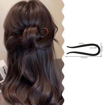 Bastoncino per capelli alla moda con doppia punta - Elegante forcina per capelli in plastica per PC per chignon, tenuta sicura, di grandi dimensioni