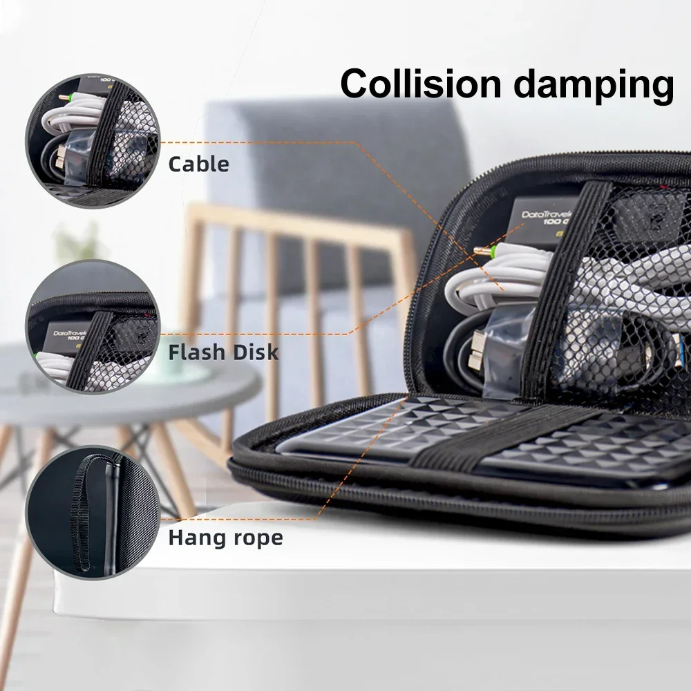 MAIWO Hard Disk Drive Case for 2.5 inch External Hard Drive Portable HDD SSD Box for Power Bank Storage Case Travel Bag Black