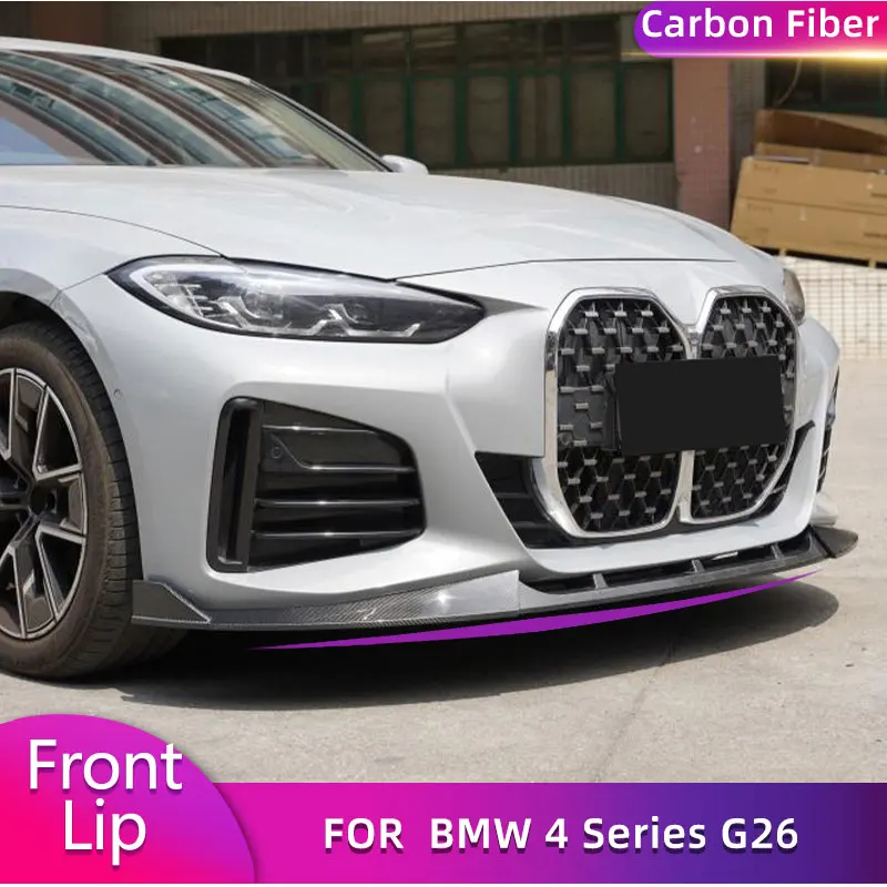 

Carbon Fiber Car Front Bumper Lip Spoiler For BMW 4 Series G26 M Sport 440i Gran Coupe 2021-2023 Front Lip Chin Guard Bodykit