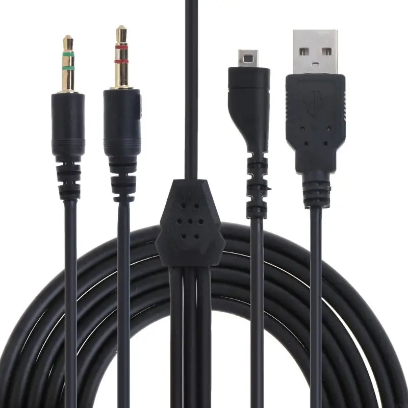 97QB 2m RGB USB Cable PVC Line Replacement Wire For SteelSeries Arctis 3 5 7 Pro Headphones Replacement Part Repair