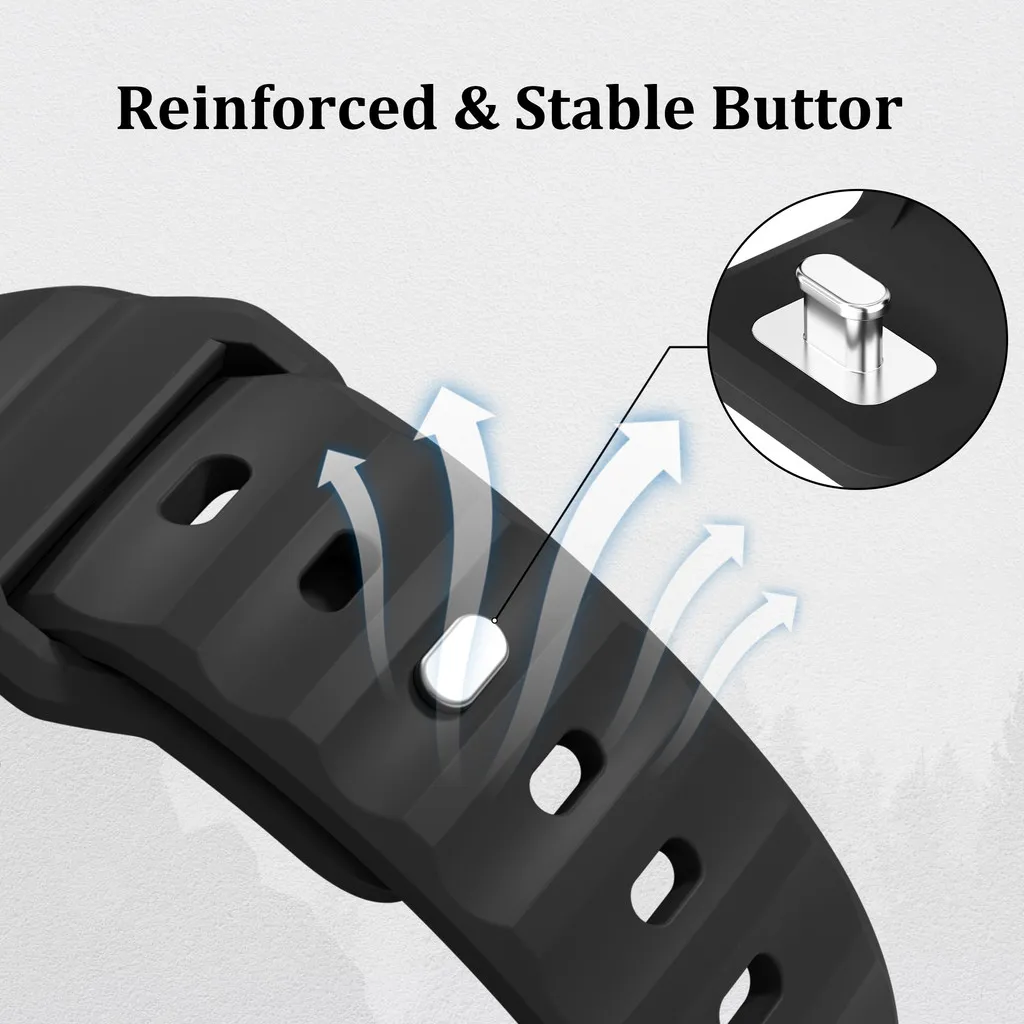Sport Silicone Strap with Glass and PC Case