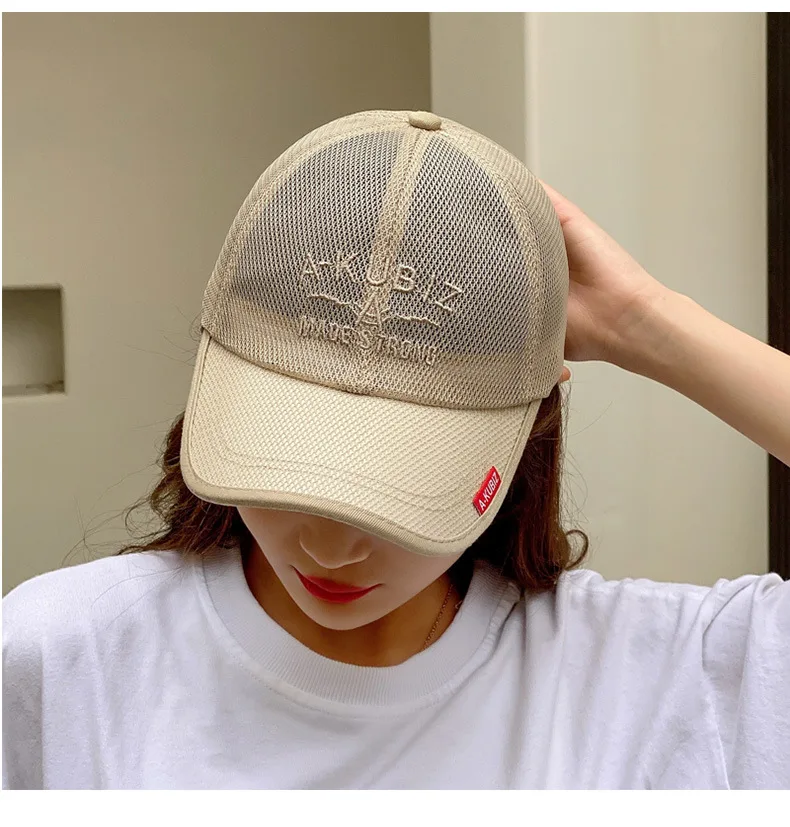Summer Hats For Men And Women Mesh Baseball Caps Fashion Embroidered Visor Hat Outdoor Embroidered Letter Sun Protection Hat