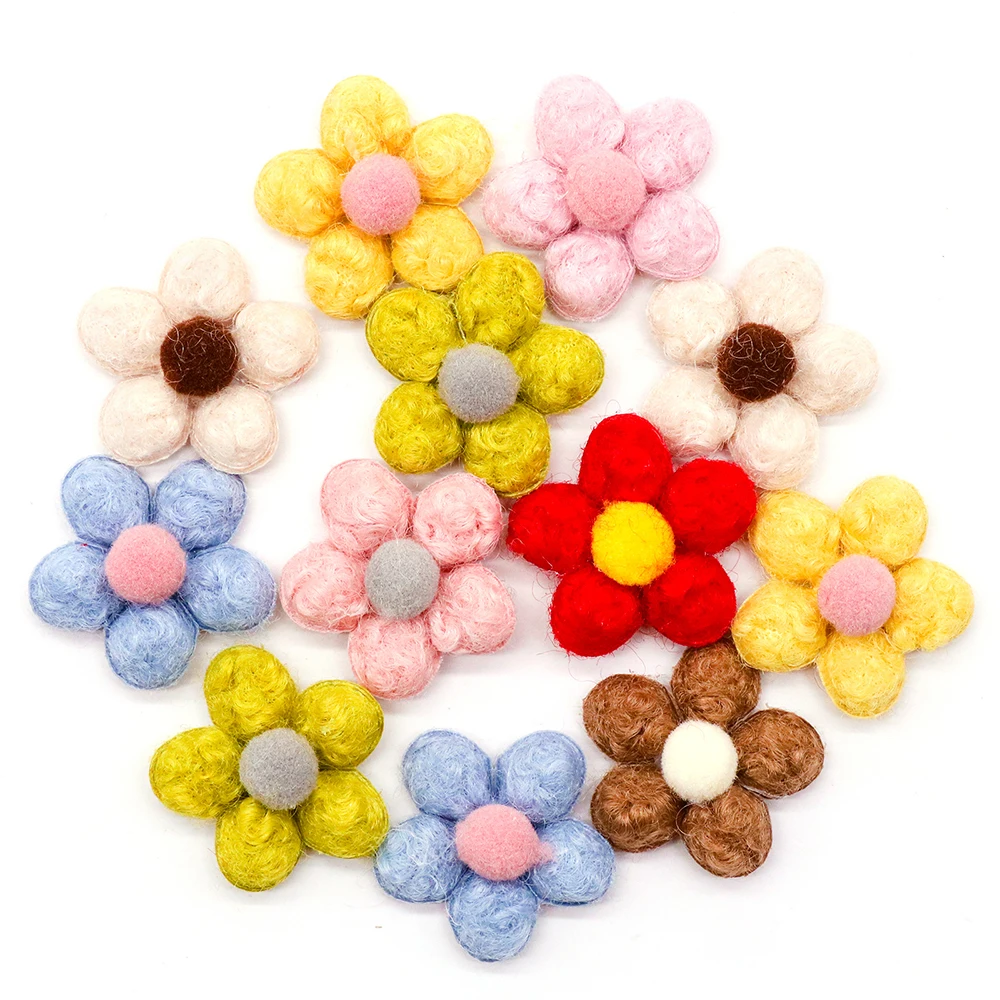 10/20pcs Flower Shape Dog Hair Bows Dog Bow Grooming Plaid Pure Mix Colors Cat Hair Bowknot Rubber Bands For Small Dogs Supplies 5
