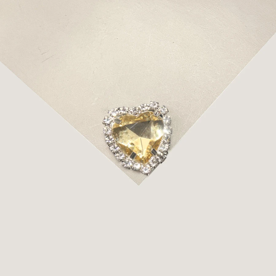 10 Uds. De diamantes de imitación con parte posterior plana en forma de corazón, cristales de cristal, fabricación de joyas, costura con fondo plateado, piedras para ropa Diy