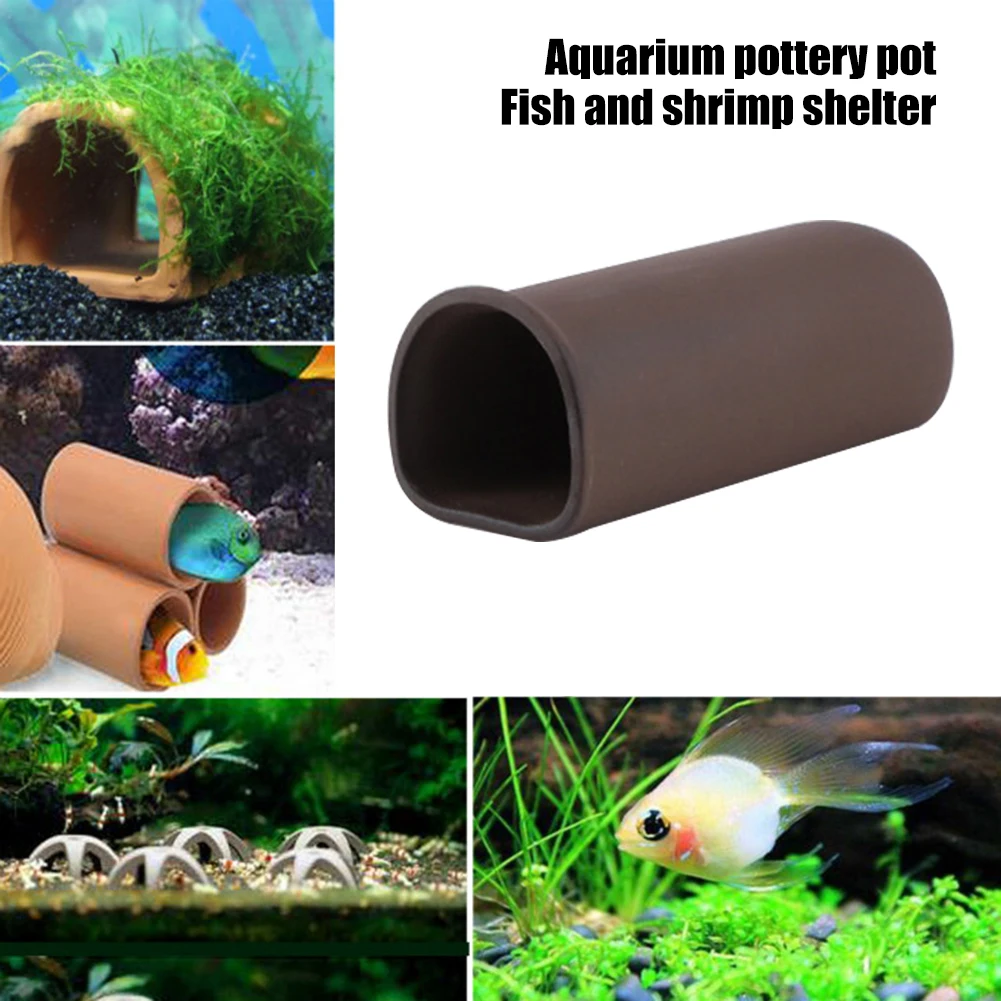 Shrimp Ceramic Nest Fish Tank Special Shaped Cave Ceramic Aquarium Crystal Shrimp House Ornamental Earthen Tube House Fish Tool