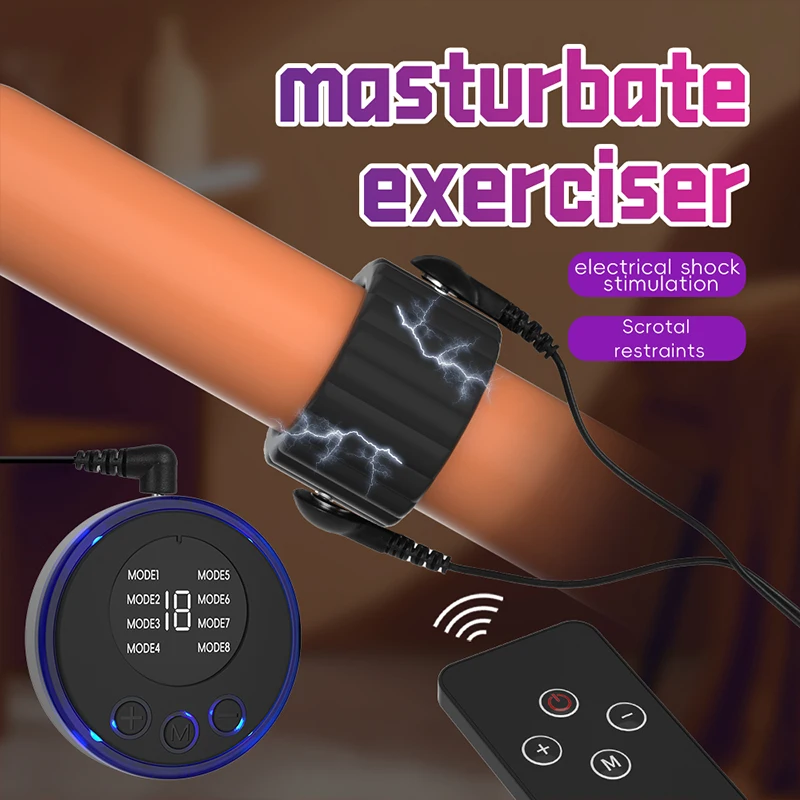 Electric Shock Cock Ring Penis Scrotum Stretcher Sex Toys Man Delay Ejeculation Adult Supplies Male Masturbator Sex Shop 18+ electro sex toys,electric sex toys,penis rings