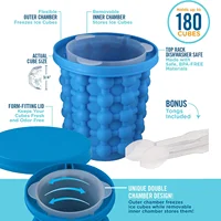 The Original Ice Cube Maker| Holds Up to 180 Ice Cubes | Silicon Bucket | Perfect for Indoor/Outdoor Use | Bottled Beverage Cool 1