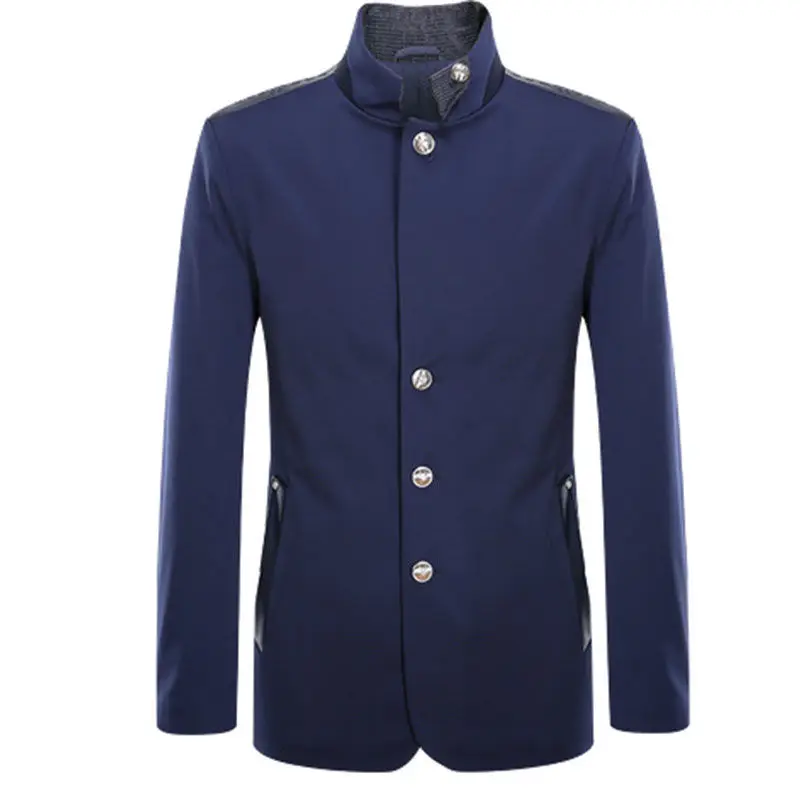 소셜 비즈니스 캐주얼 남성 블레이저 용수철, 얇은 스탠드 칼라, 남성 의류, 긴팔 슬림 가디건, 세트 재킷, 가을 패션