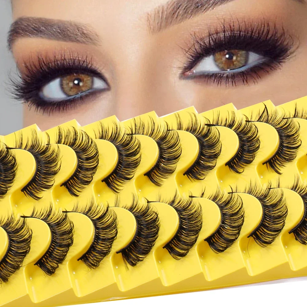 

10 пар накладных ресниц, накладные ресницы в русском стиле, D-образные завитые ресницы, натуральный взгляд, пушистые ресницы из искусственной норки, как накладные ресницы