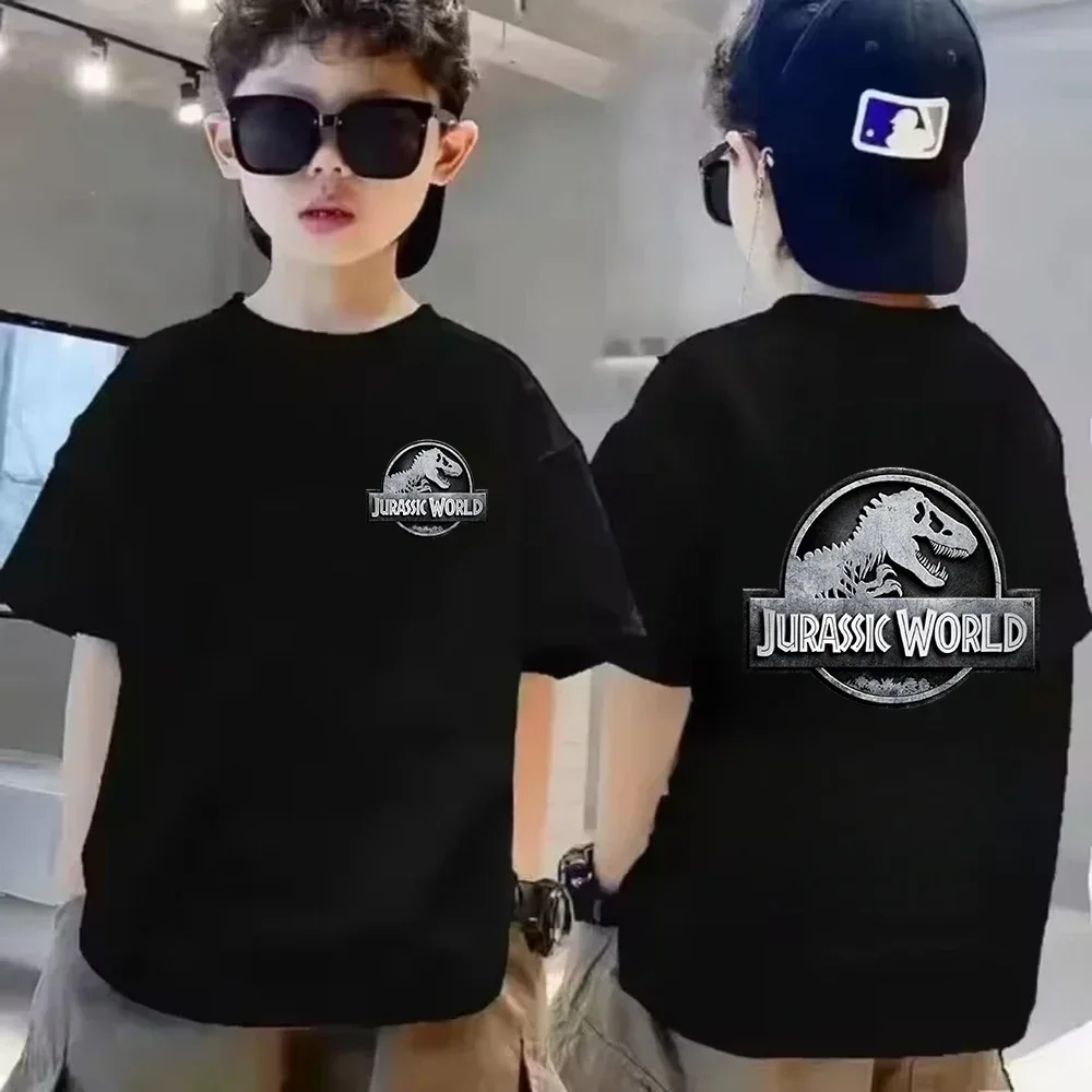 여름 쥬라기 세계 쥬라기 공원 공룡 코튼 어린이 T 셔츠 재미 있은 어린이 옷 소년 패션 캐주얼 스포츠 베이비 티셔츠 탑스