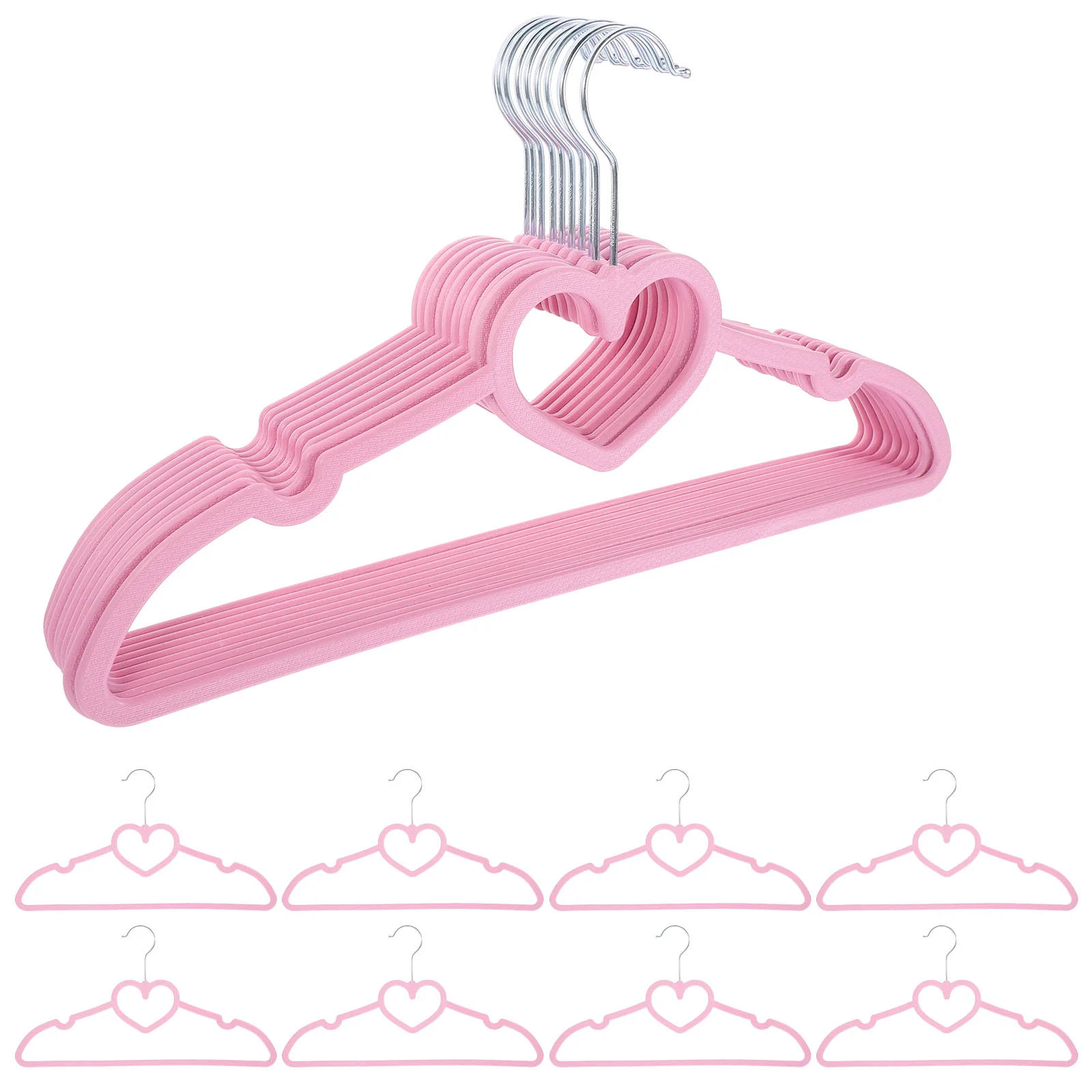 

10/15/20PCS Clothes Hanger Durable Hanger ABS Heart Pattern Coat Hanger for Adult Children Clothing Hanging Supplies (Pink)