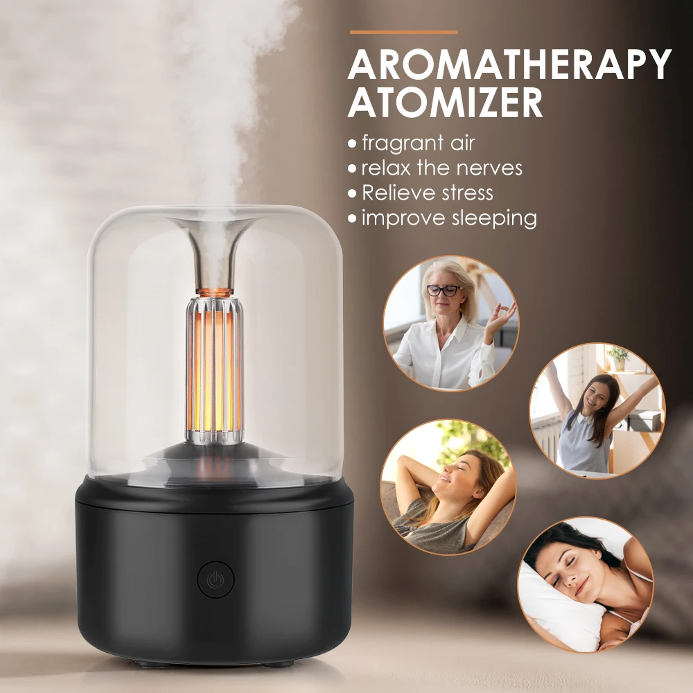 

Flame Aroma Diffuser Essential Oil Lamp 120ml or 150ml USB Portable Air Humidifier with Color Night Light Mist Maker Fogger Led