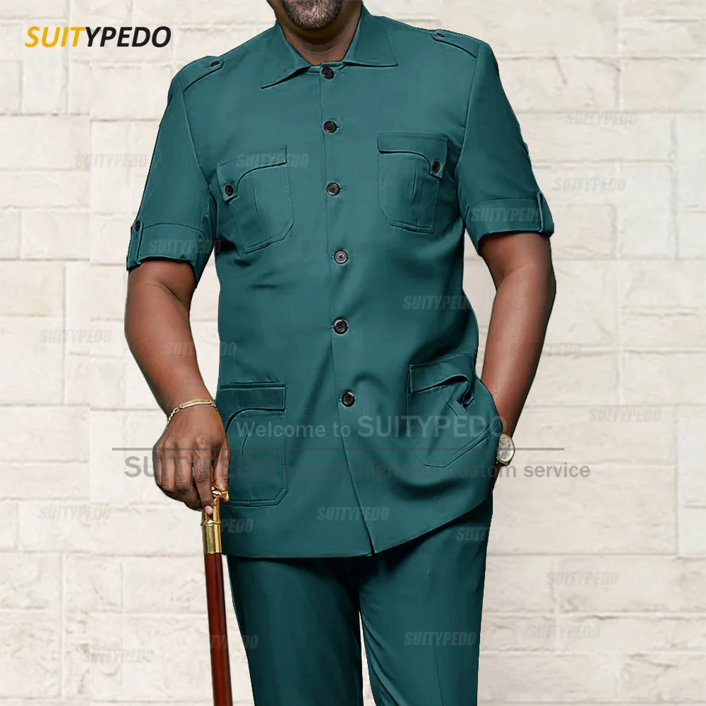 Men Suit Sets Formal Party Africa Style Male Blazer Pants 2 Pieces Business Meeting Slim Fit Costumes formal suit,business men clothing