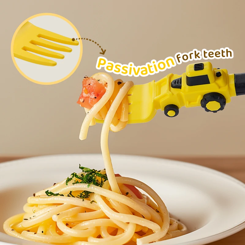 Baby Utensils Spoon Fork Set Kids Racing Cartoon Design Cutlery For Children Tableware Babies Training Feeding For Fork Spoon Set,Baby Cutlery