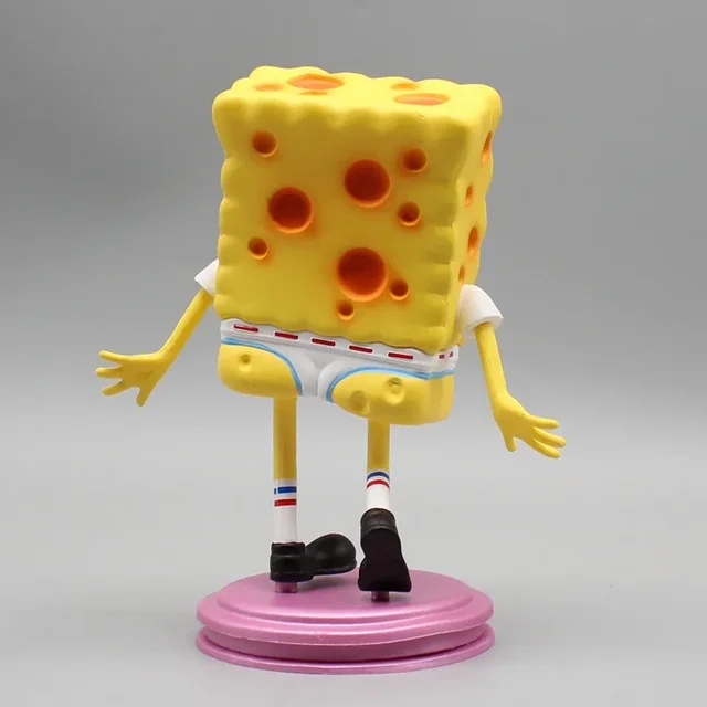16cm SpongeBob Pants SquarePants Anime Figure Wearing Figurine SpongeBob  Kawaii Room Decoration Toy For Kids Chritsmat Free Gif 5