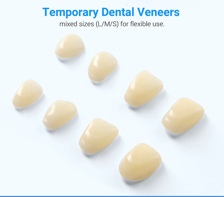 50 Stück Harz-Dentalprovisional Veneers A1/A2 Shade Ultradünne temporäre Kronen für obere vordere und vordere und backenzähne AZDENT – Detail 12