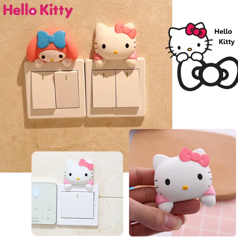 HelloKittySwitchStickerCreativeHomeBedroomCuteSwitchSticker
