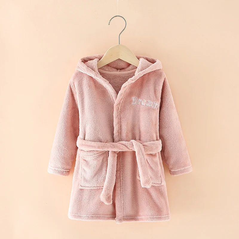 Winter Children Bath Robes New Cartoon Pajamas Boy Girl Flannel Sleepwear Kids Clothing Baby Warm Bathrobe Casual Homewear