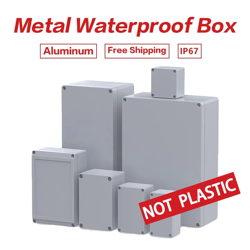 IP67 กันน้ําหล่อกล่องแยกอลูมิเนียมอิเล็กทรอนิกส์ที่อยู่อาศัยอุตสาหกรรมกรณีโลหะผสมโครงการกลางแจ้งกล่องโลหะป้องกันการระเบิด 1