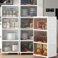 Modern Plastic Kitchen Cabinet for Kitchen Furniture Storage Cabinet Simple Household Multifunction Living Room Landing Locker 1