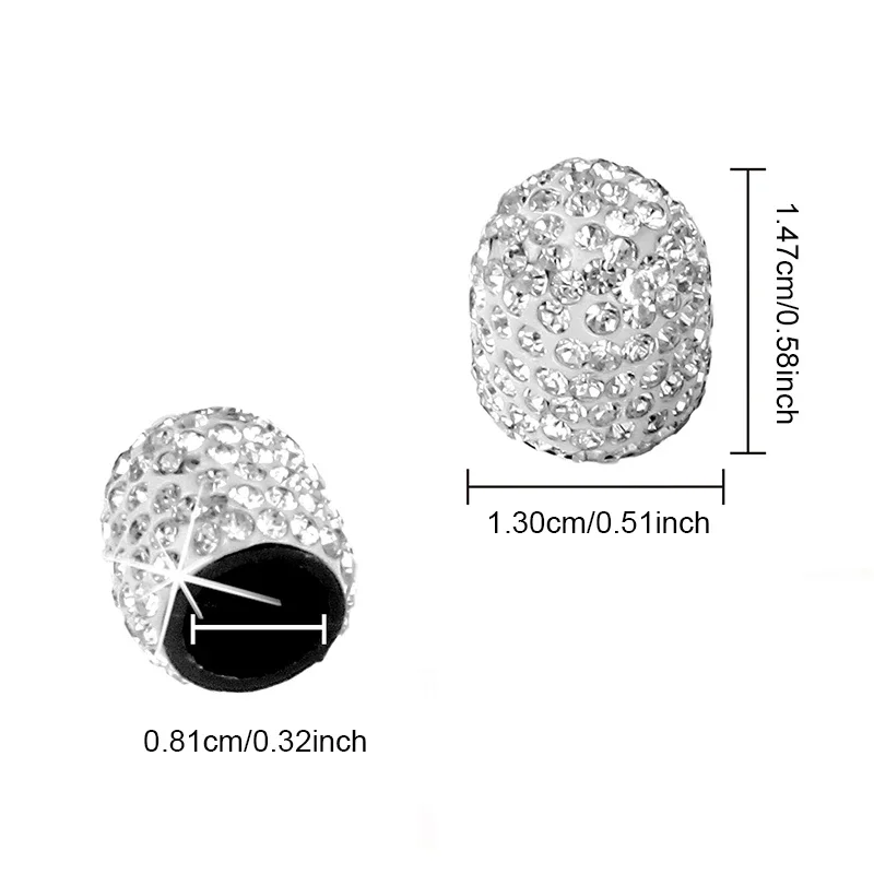 Diamond Encrusted Car Valve Cap Cover