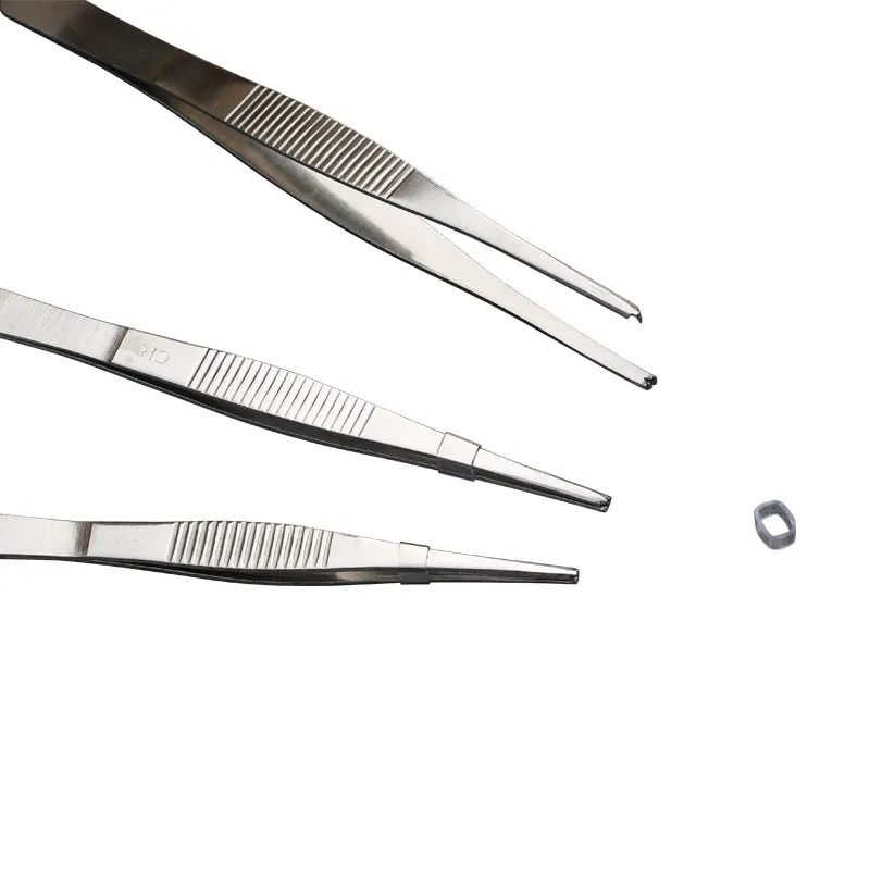 Stainless Steel Tissue Holding Forceps 12.5-25cm Hook 1*2 Tweezers Surgical Home Organization Forceps Medical Dressing Forceps