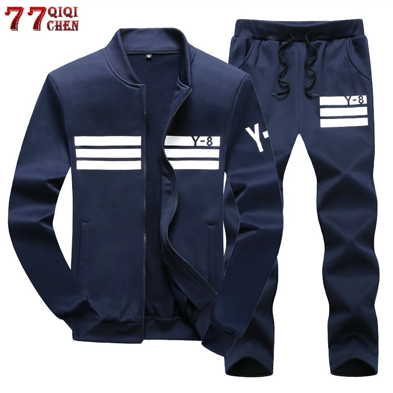 

Plus Size 6XL 7XL 8XL 9XL Men's Sportswear Sets Casual Tracksuit Male Sweatshirt+Pants Outwear Joggers Sporting Suit Men Clothes